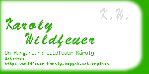 karoly wildfeuer business card